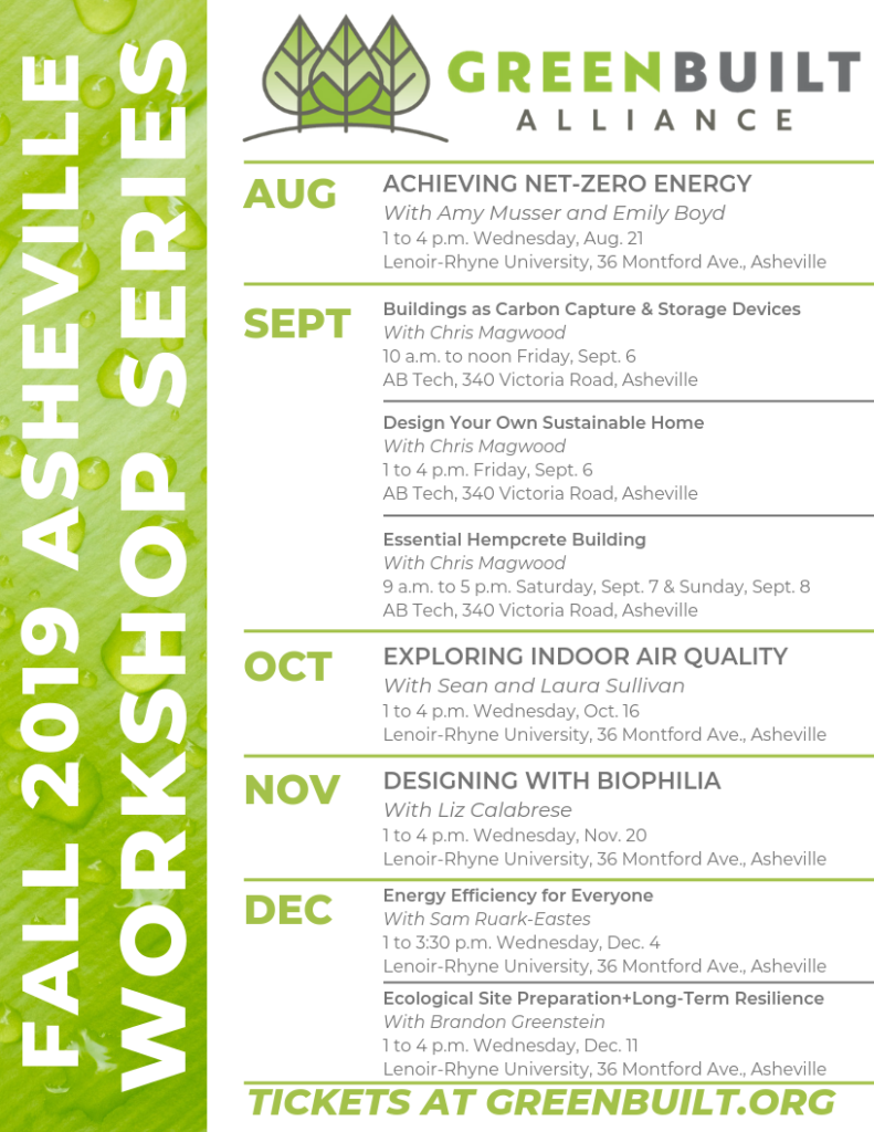 Green Built Alliance Regenerative Design Fall Workshop Series Flyer