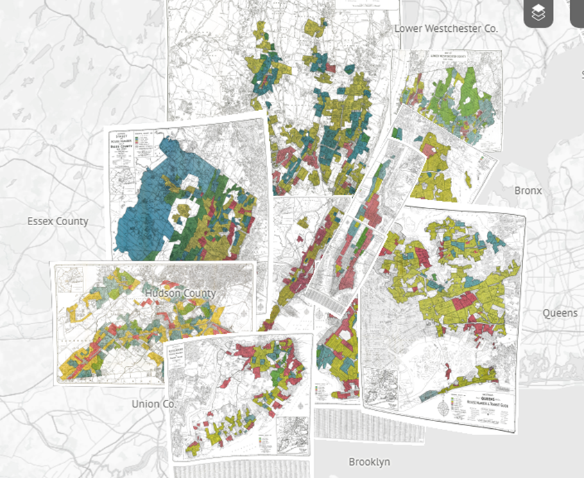 These maps show the impact of redlining on New York Boroughs.