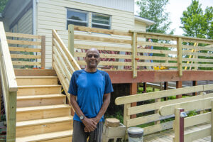 Long-time Shiloh resident, Larry Rogers, now lives more safely and comfortably in his home thanks to accessibility improvements by Asheville Habitat. 